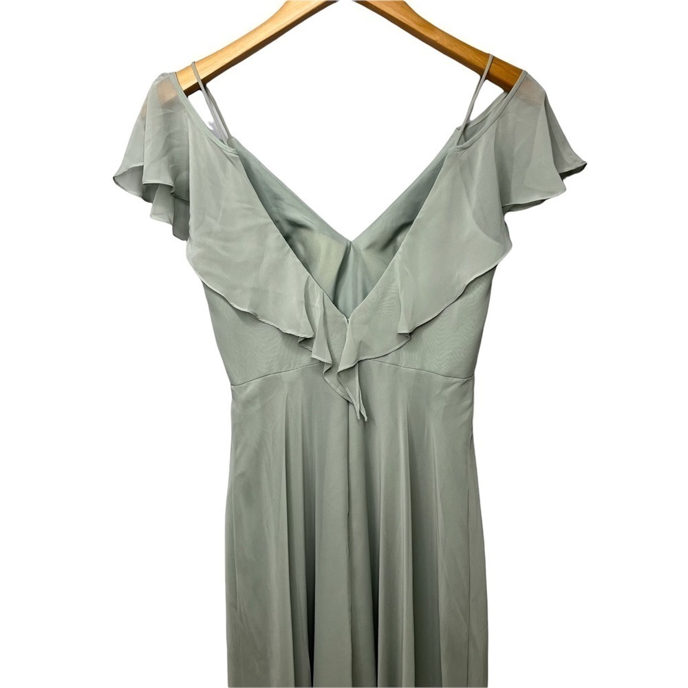 Dessy Collection Ruffled Cold Shoulder Chiffon Maxi Dress Willow Style 3020 - Picture 5 of 9